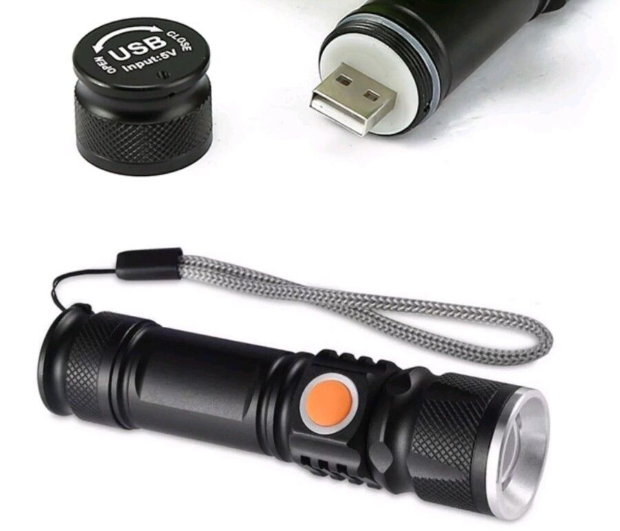 Torcia LED tattica softair ricaricabile T6 zoom 9100 ricaricabile batteria CQB 